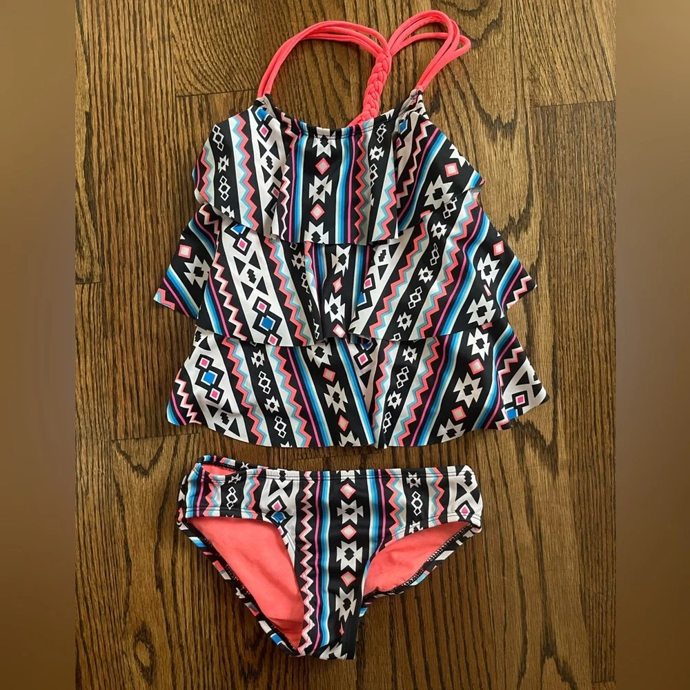 Justice two piece swimsuit ruffle bathing suit 7